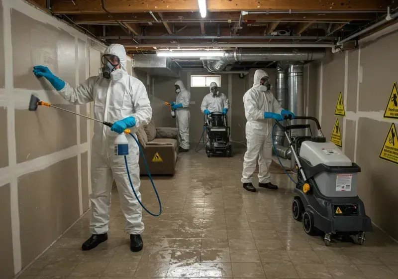 Basement Moisture Removal and Structural Drying process in Pacolet, SC